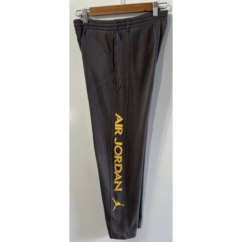 Air Jordan Boys Sweat Pants Gunsmoke Gray Gold Jumpman Sz Large 12-13